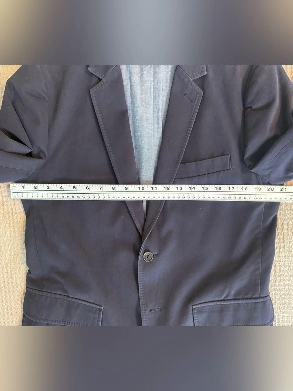 Brooks Brothers Navy 100% Cotton Unstructured Sport Coat Blazer M